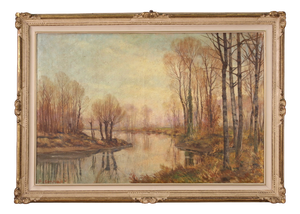 A. Corradi, Landscape, 1950, Oil on Canvas, Framed