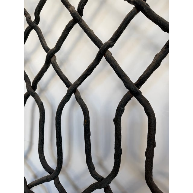 Army Green Antique French Wrought Iron Gate For Sale - Image 8 of 16