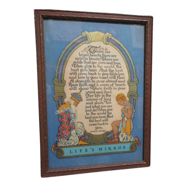 Art Deco Art Print/Poem Called Lifes Mirror For Sale