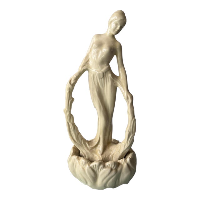 Vintage Figural Art Nouveau Deco Cowan Art Pottery Flower Frog For Sale