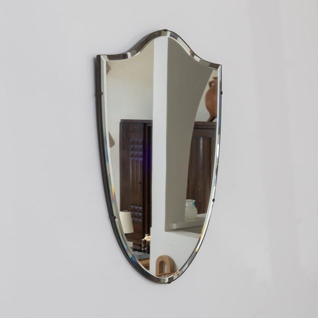 1940s French Shield Mirror For Sale - Image 4 of 9