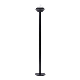 Postmodern Design Black Floor Lamp With White Pyramid Top For Sale