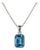 Swiss Blue Topaz Emerald Cut Pendant, 8 X 6mm Blue Topaz Statement Birthstone Pendant for Woman For Sale