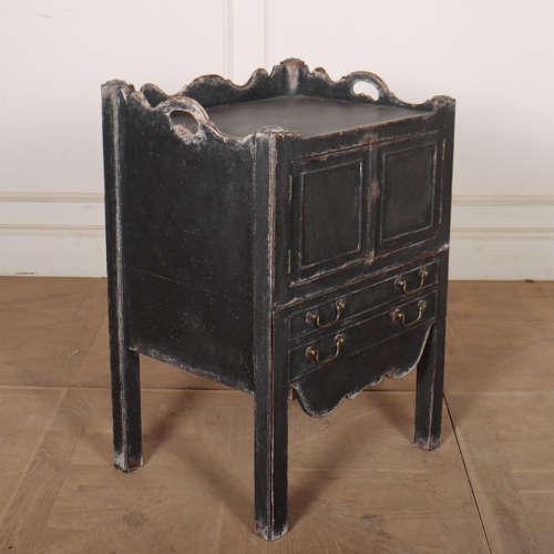 Black 18th Century English Bedside Cabinet For Sale - Image 8 of 11