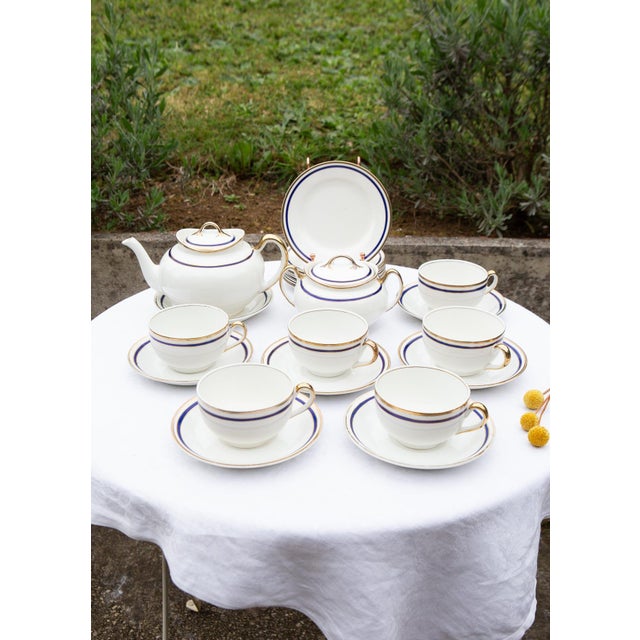 Cream Antique English Earthenware Tea Set from J. & G. Meakin, 1920s, Set of 23 For Sale - Image 8 of 8