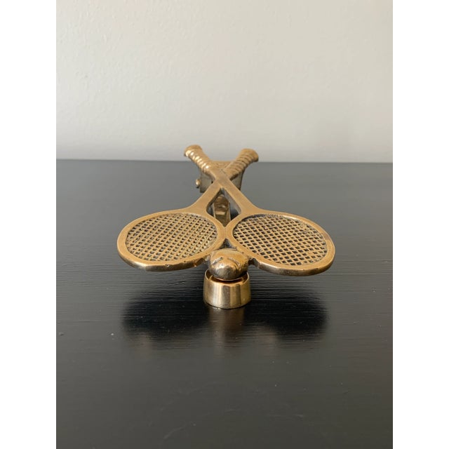 Vintage Cast Brass Double Tennis Racket Door Knocker For Sale In South Bend - Image 6 of 7