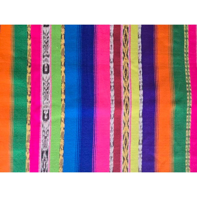 Vintage Guatemalan Textile in Bright Colors With Jaspe Ikat Detail, Just Under 3 Yards For Sale - Image 9 of 10