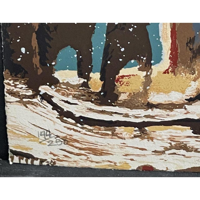 1990s Earl Biss "Red Lodge With the Melting of the Spring Snow" Limited Edition Silkscreen For Sale - Image 4 of 6