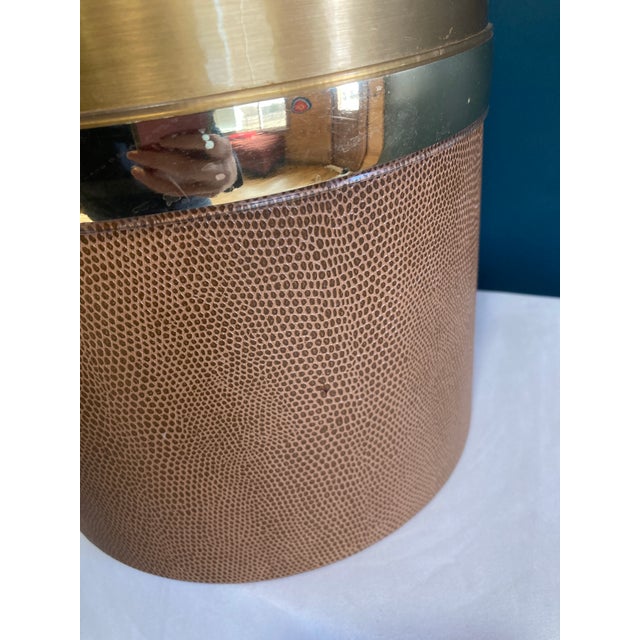 Mid 20th Century Georges Briard Mid-Century Ice Bucket With Faux Leather For Sale - Image 9 of 12