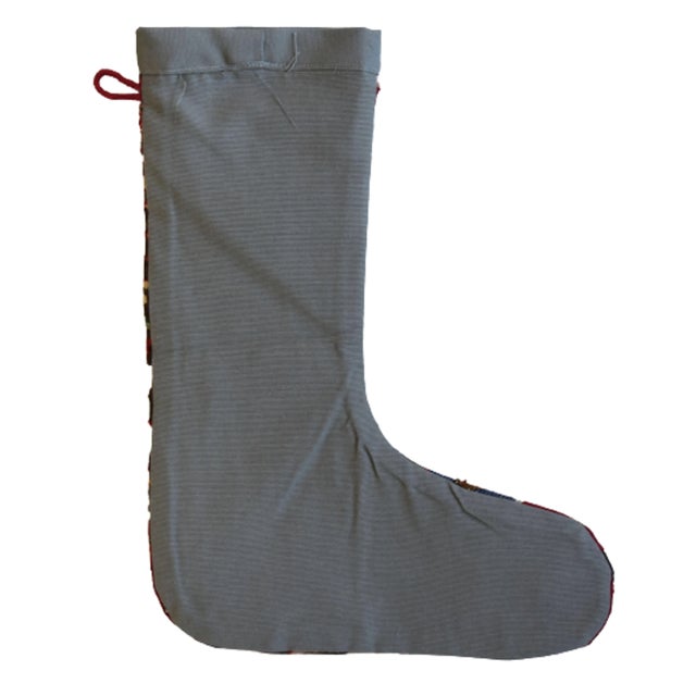 Traditional Christmas Holiday Stockings Created From a Kilim Turkish Rug - Set of 2 For Sale - Image 3 of 5