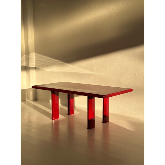 Vintage Lacquered Dining Table, 1980s For Sale - Image 3 of 10