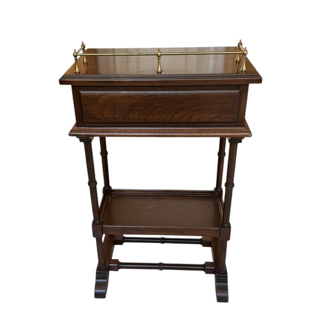 Mid 20th Century Mid 20th Century Ethan Allen Georgian Court Solid Cherry Telephone Table For Sale - Image 5 of 12