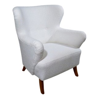 Boucle Lounge Chair, Sweden, 1950s For Sale