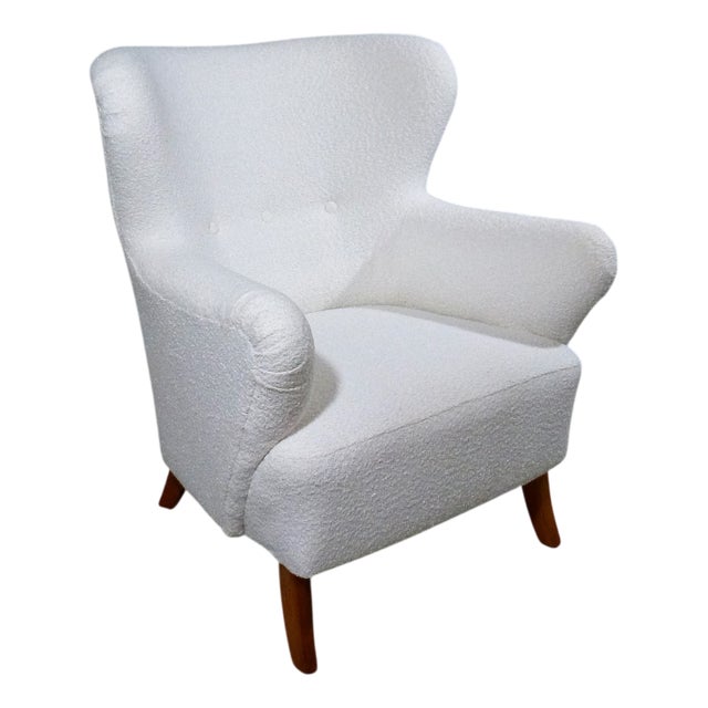 Boucle Lounge Chair, Sweden, 1950s For Sale