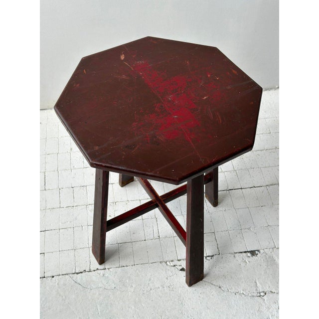 Stickley Vintage Arts and Crafts Painted Octagonal Side Table, Circa 1910s For Sale - Image 4 of 12