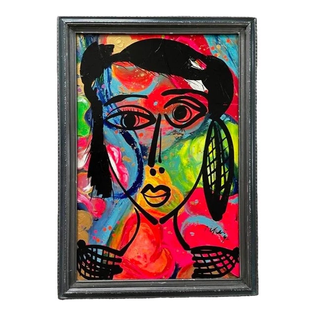1990s “Girls Night” Abstract Figurative Acrylic Painting by Artist Peter Keil For Sale