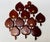 Vintage Caribcraft Mahogany Apple Snack Plates and Cups, Set of 13 For Sale - Image 4 of 15
