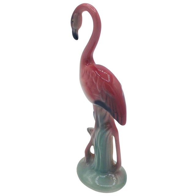 Mid-Century Modern Mid 20th Century Standing Tall Pink Flamingo Ceramic Tabletop Sculpture Brad Keeler For Sale - Image 3 of 7