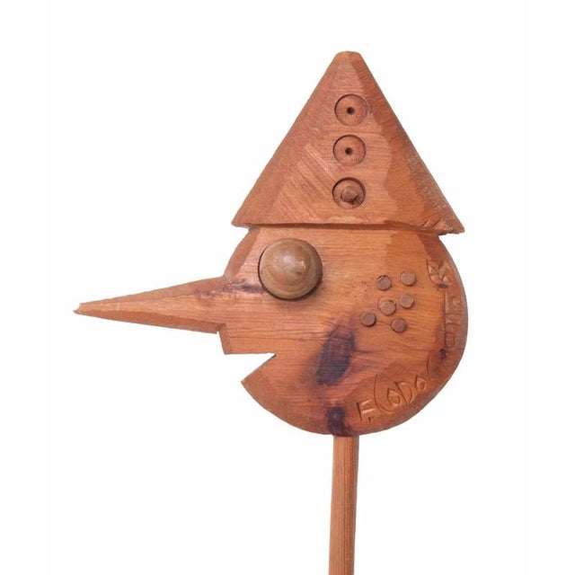 Wooden sculpture one of a kind, realized by Fernando Codognotto in 1983. Engraved signature and date. Excellent condition.