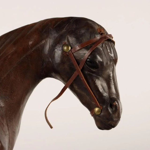 Leather Horse with Metal Elements For Sale - Image 4 of 11