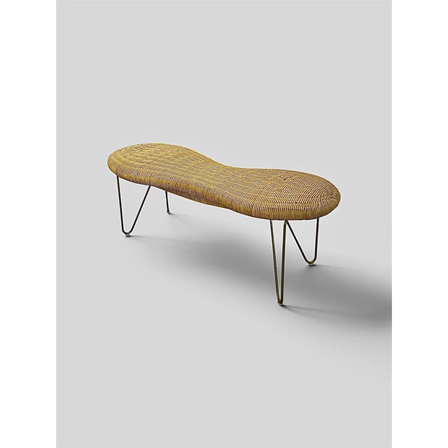 Vintage Peanut Wicker Bench from Ikea, Sweden, 1990, in Flawless conditions. Designed 1990 to 1999