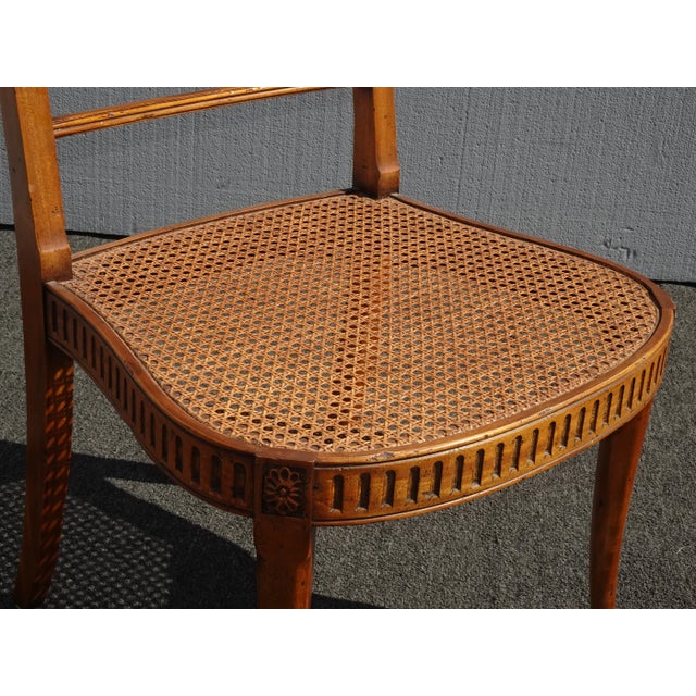 Vintage Alfonso Marina Ornate Cane Chair W White Cushion For Sale - Image 9 of 13