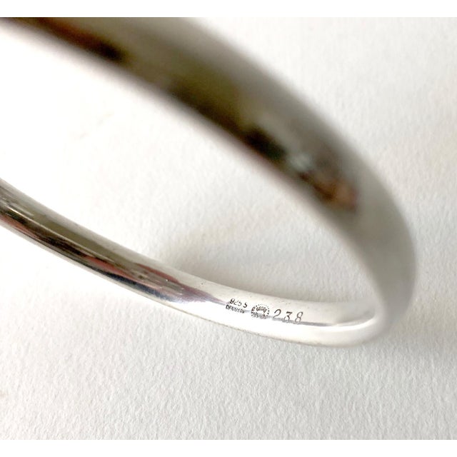 1970s Astrid Fog Georg Jensen Danish Modern Sterling Enamel Bangle Cuff Bracelet For Sale In Palm Springs - Image 6 of 6