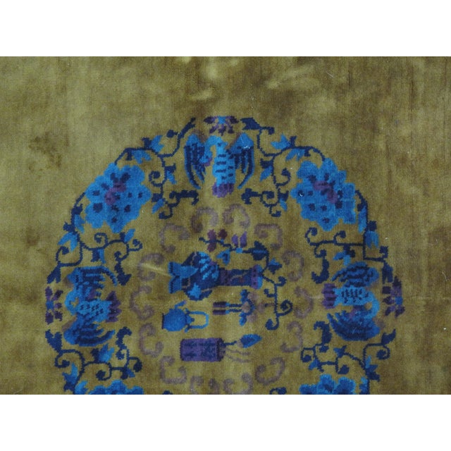 1920's Antique Gold Chinese Rug-9’5' X 11'7" For Sale In New York - Image 6 of 8