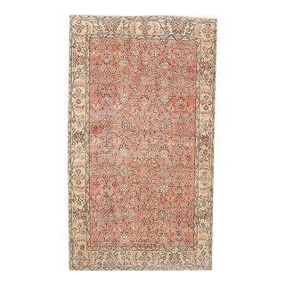 Floral Vintage Turkish Oushak Rug For Sale