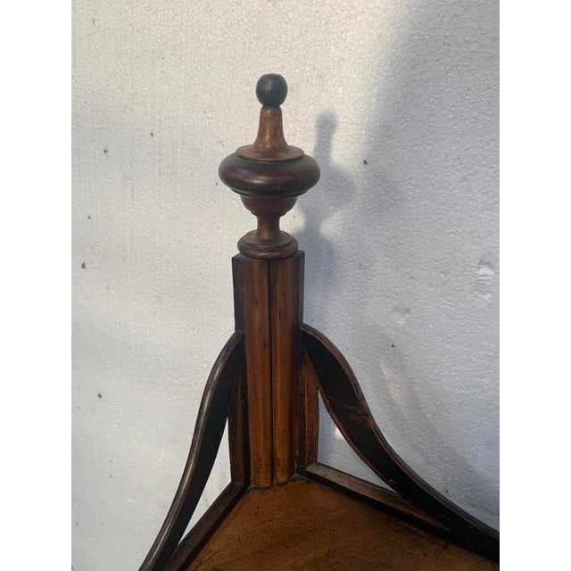 Napoleon iii style corner shelf in walnut three display shelves supported by carved scrolls good condition dimensions: h...