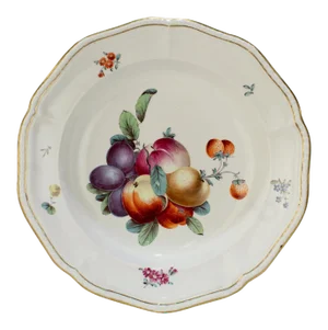 18th Century Frankenthal Porcelain Hand Painted Fruit Decoration Bowl