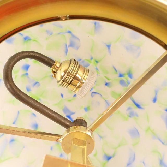 Art Deco Brass Table Lamp with Mottled Glass Shade by Geb Kunstglas, Berlin, 1925 For Sale - Image 13 of 15