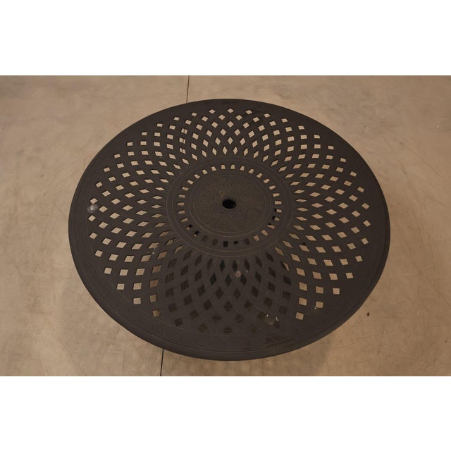 Late 20th Century Outdoor Lifestyle Cast Aluminum Patio Dining Set For Sale - Image 5 of 18