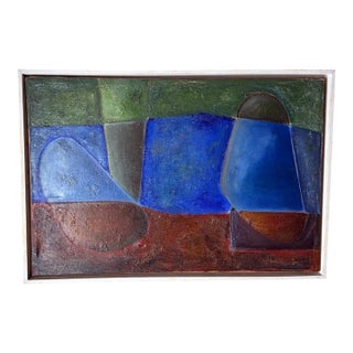 Mid 20th Century Abstract Lyrical French Oil Painting on Canvas For Sale