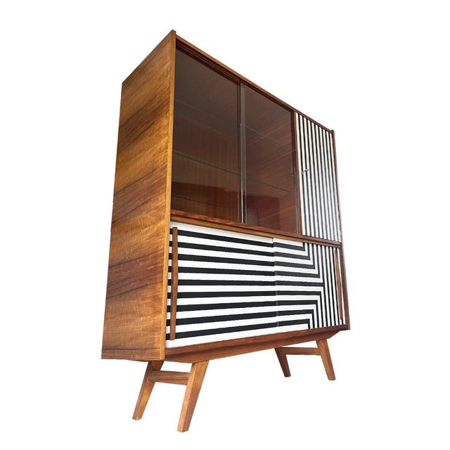 Credenza with Op Art Motif, Poland, 1962 For Sale - Image 3 of 13