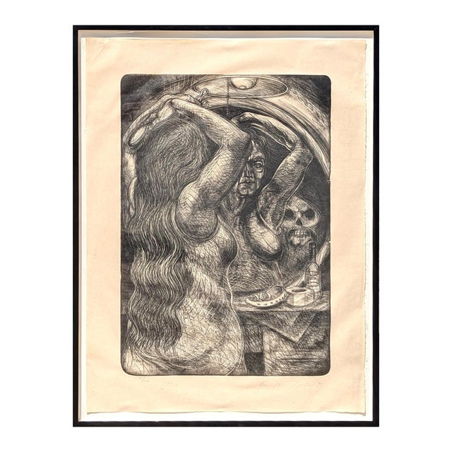 Luis Jiménez "Abuela" Modern Black and White Figurative Nude Lithograph Ed 5/100, 1997 For Sale - Image 4 of 11