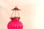 Pink Indian Rajasthani Style Pumpkin-Shaped Pink Hand-Blown Glass Lantern with Brass Accents, 1970s For Sale - Image 8 of 9