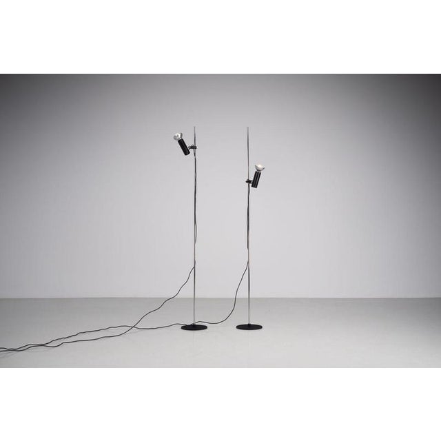 Black Model 1055 Floor Lamps by Gino Sarfatti for Arteluce, Italy, 1955, Set of 2 For Sale - Image 13 of 17
