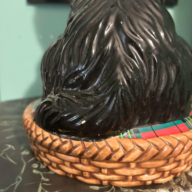 Black Jeffrey Banks Home David’s Cookies Scottish Terrier Scottie Cookie Jar For Sale - Image 8 of 12