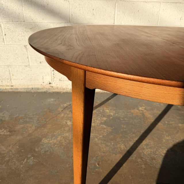 Monumental Henning Kjærnulf Model 62 Danish Modern Teak & Oak Dining Table Sorø Stolefabrik 4 Original Leaves Vintage For Sale - Image 10 of 17