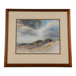 Framed Signed Nc Artist Ellen Norcom Howell's Watercolor "Seascape"