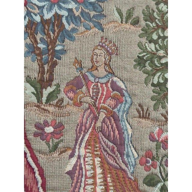 Vintage Medieval French Aubusson Style Jacquard Tapestry, 1950s For Sale - Image 11 of 18