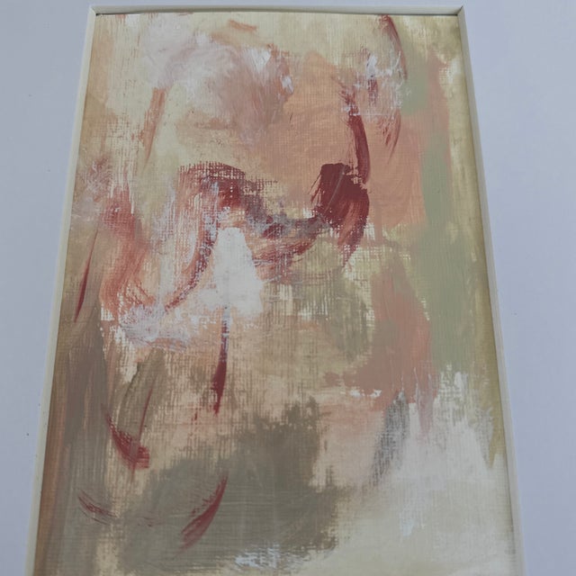 Original Abstract Acrylic Painting on Heavyweight Paper Matted and Framed For Sale - Image 4 of 4