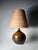 Petite Danish Modern Lotte Bostlund Ceramic Table Lamp. Signed with a label on hardware. Comes with the original Lotte...