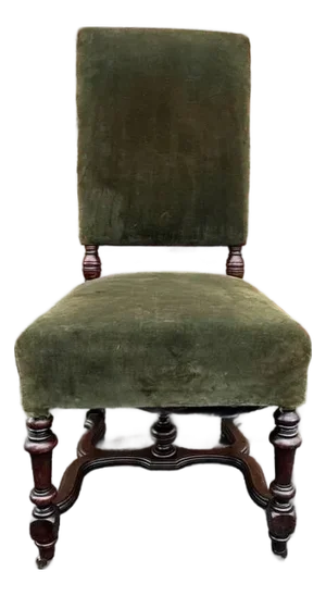 Antique Renaissance Style Velvet Upholstered Side Chair
