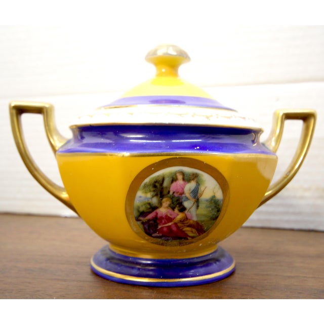 Czech Palt Gilt Porcelain Classical Scene Covered 1930s Sugar Bowl For Sale - Image 14 of 17