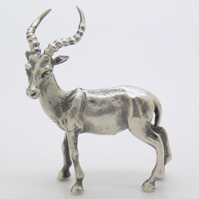 Vintaga Italian Handmade Silver Ibex Figurine, Tuscany, Italy, 1970s For Sale - Image 12 of 12