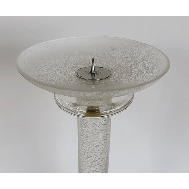 Seguso Karl Springer Italian Seguso Silver-Infused Candlesticks, 1980s, a Pair For Sale - Image 4 of 9