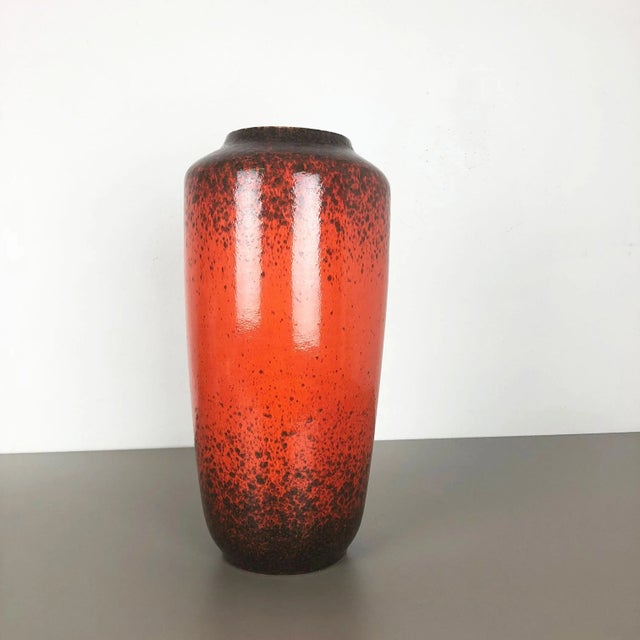 Large Multi-Color Pottery Super Fat Lava 517-45 Vase from Scheurich WGP, 1970s For Sale - Image 3 of 18