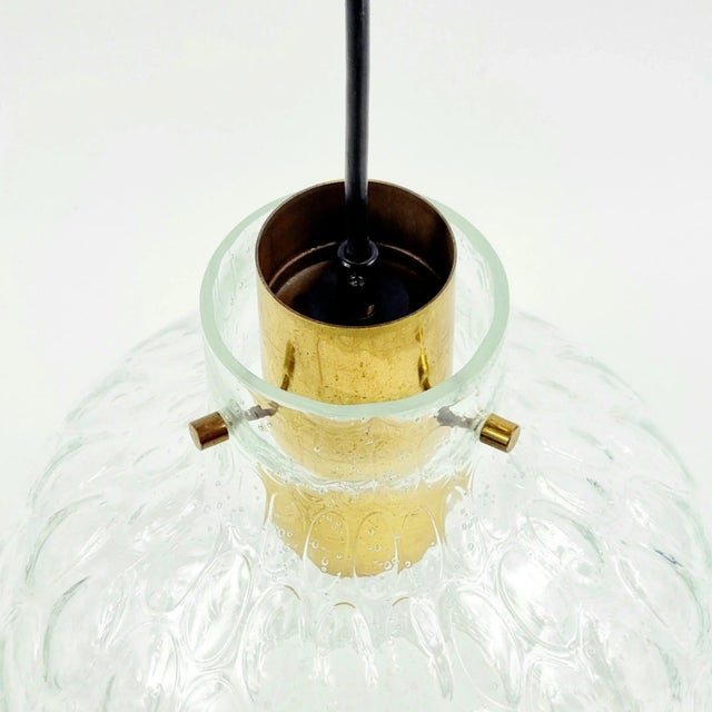 Metal Mid-Century Bubble Glass & Brass Pendant/Ceiling Light by Helena Tynell for Limbur 1960s For Sale - Image 7 of 10